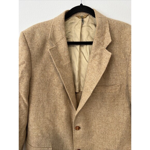 Vintage Derby of San Francisco Mens Sport Coat Blazer Jacket Tweed Tan Size‎ 44 - Picture 2 of 16